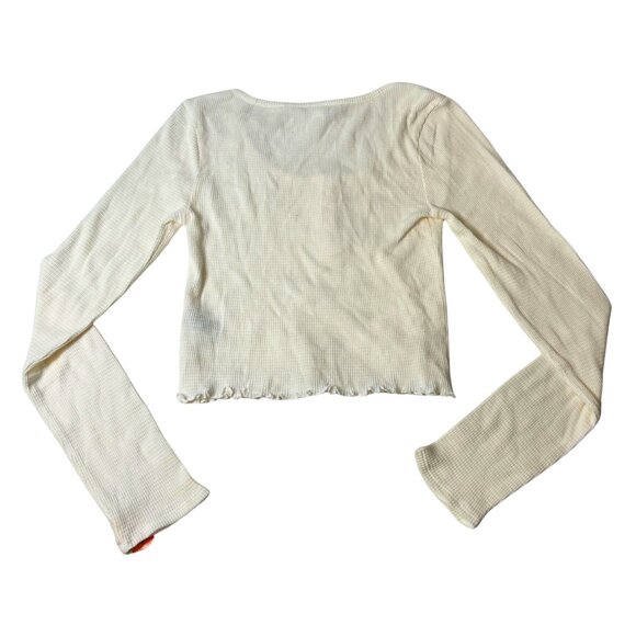 Colsie Long Sleeve Crop Top – Beige | Size S - Picture 2 of 2